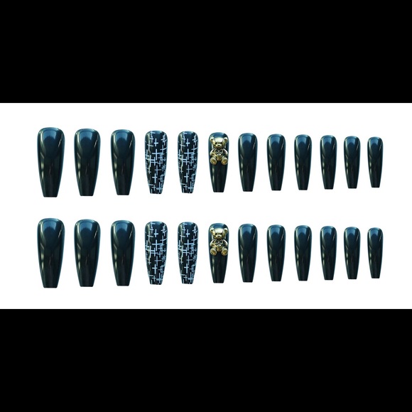 CLEAROUT🌹 Final sale💅 Press-on nails yellow bear 24 pics new in box - Picture 2 of 4